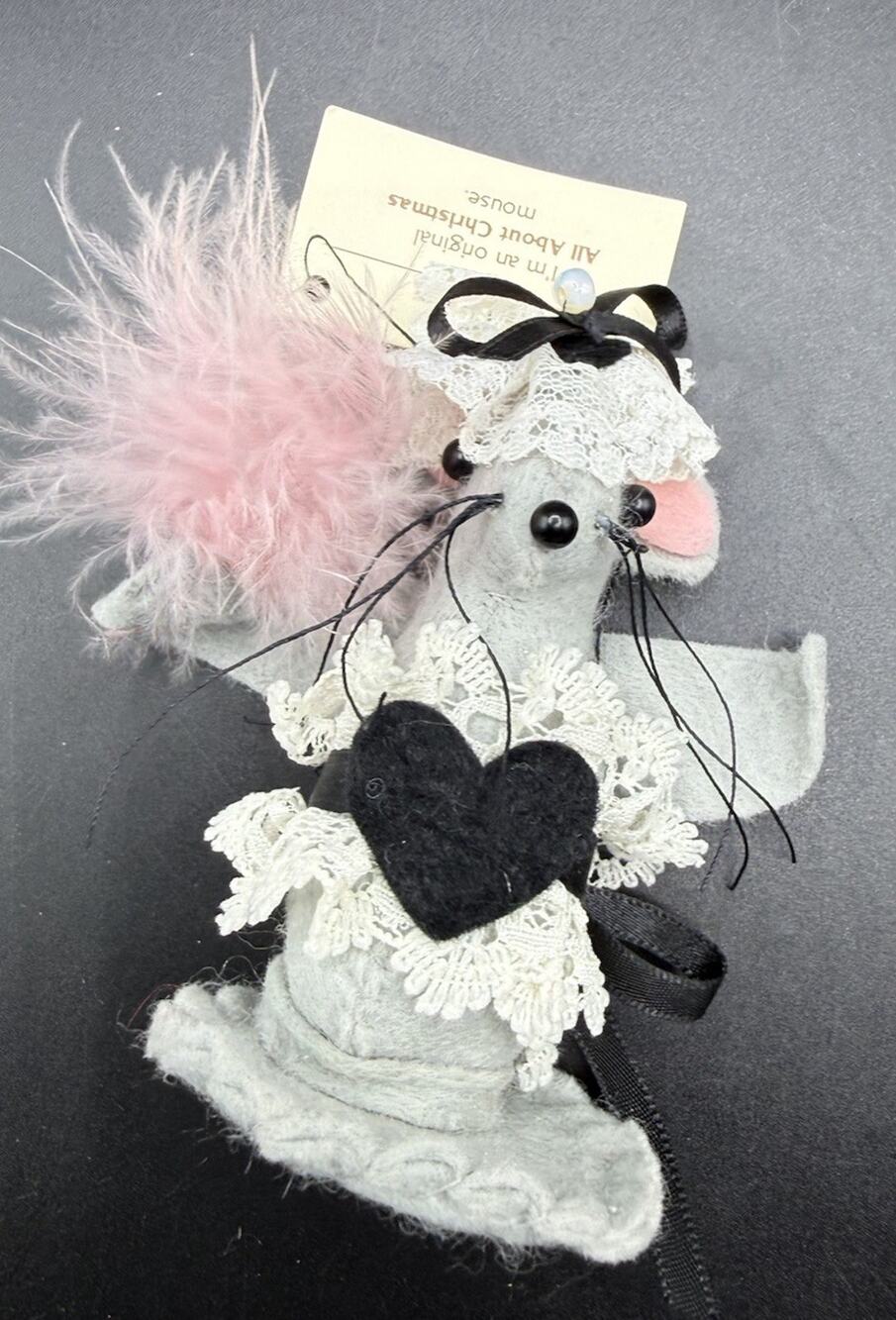 Vintage ALL ABOUT CHRISTMAS Felt Mouse Mice Collectable FIFI -LO20